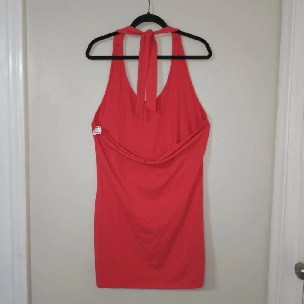 ✨️4/$20 Nwt Halter Bodycon Mini Dress in Gushing Lava, Summer Dress, Beach Cover - Picture 3 of 9